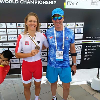 Anna Harkowska z trenerem, Marianem Kowalskim