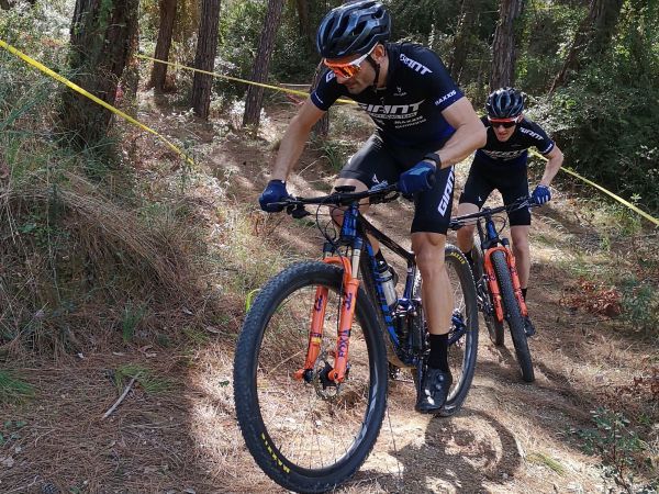 Mountain bikers on trail