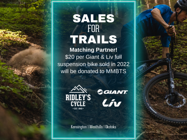 Giant/Liv to support Ridley's Cycle Sales for Trails