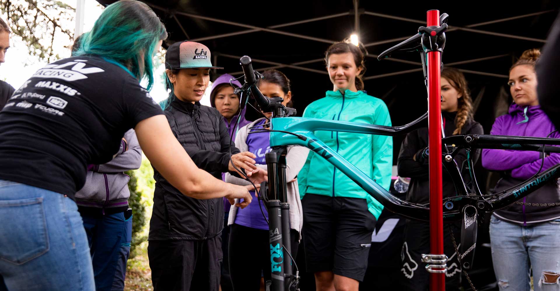 Women working on bikes