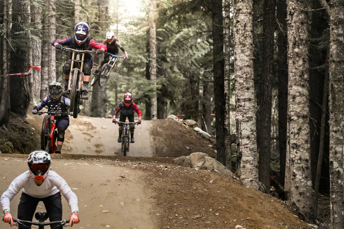 girls on mountain bikes