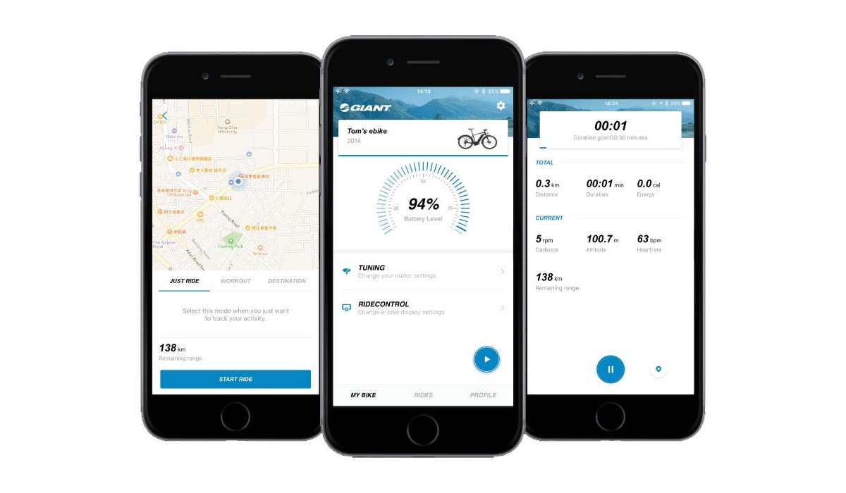 RideControl App Functionalities Giant Bicycles Official site